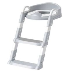 Tiny Feet Baby Toilet Reducer Seat With Ladder Grey