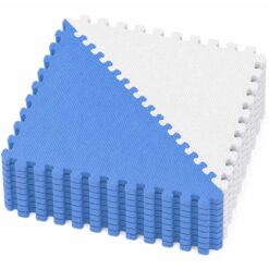 Pack Of Nine 36 x 36 x 1.2cm Puzzle Eva Floor Play Mat White & Blue