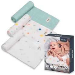 Lionelo Bamboo Set of 3x Baboo Diapers Baby Hankies Dot