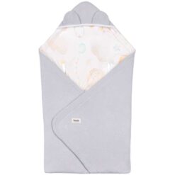 Lionelo 100% Cotton Travel Swaddle Blanket Warming Baby Wrap Grey Balloon