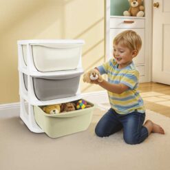 Alternative view of Dolu Nuve Kids Storage Unit 3 Tier With 3 Drawers