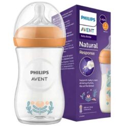 Avent 260ml 3-6m+ Baby Bottle Natural Response Flowers