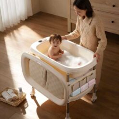 Alternative view of Kidilo Majestic Baby Bath & Changing Mat Station Beige