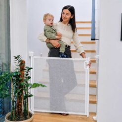 Alternative view of Indoor & Outdoor Retractable Baby Safety Gate Mesh Fence White
