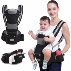 Baby Info 0m+ 3 in 1 Baby Kangourou & Hip Carrier Black