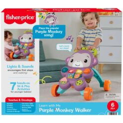 FisherPrice Learn With Me Purple Monkey Baby Walker
